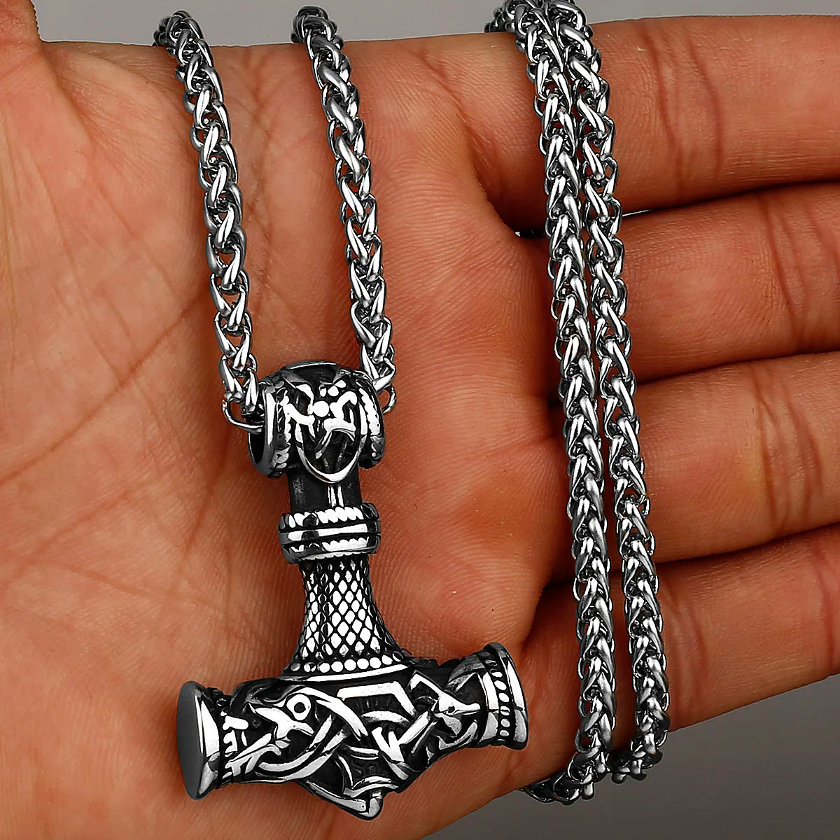 Original Viking Stainless Steel Thor Hammer Multiple Styles Domineering Unisex Necklace Pendant Boyfriend Gift Wholesale