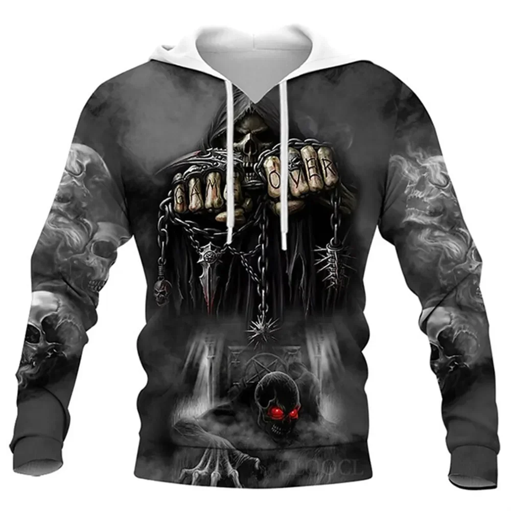Vintage Skull 3D Print Hoodie Men/Women Casual Fashion Hoodies 2026 Pullover Sweatshirts Oversized Unisex Men Coat