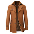 2025 Autumn Winter Middle-aged Coat Men Fashion Double Collar Cold-resistant Business Overcoat Thickened Wool Coat Men Clothing
