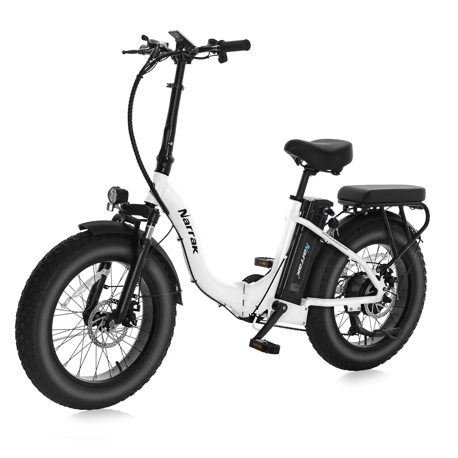 Fat Tire Folding Electric Bike 48V 624Wh Removable Battery 1100W Motor 20mph Suspension Step-Thru Frame, Custom