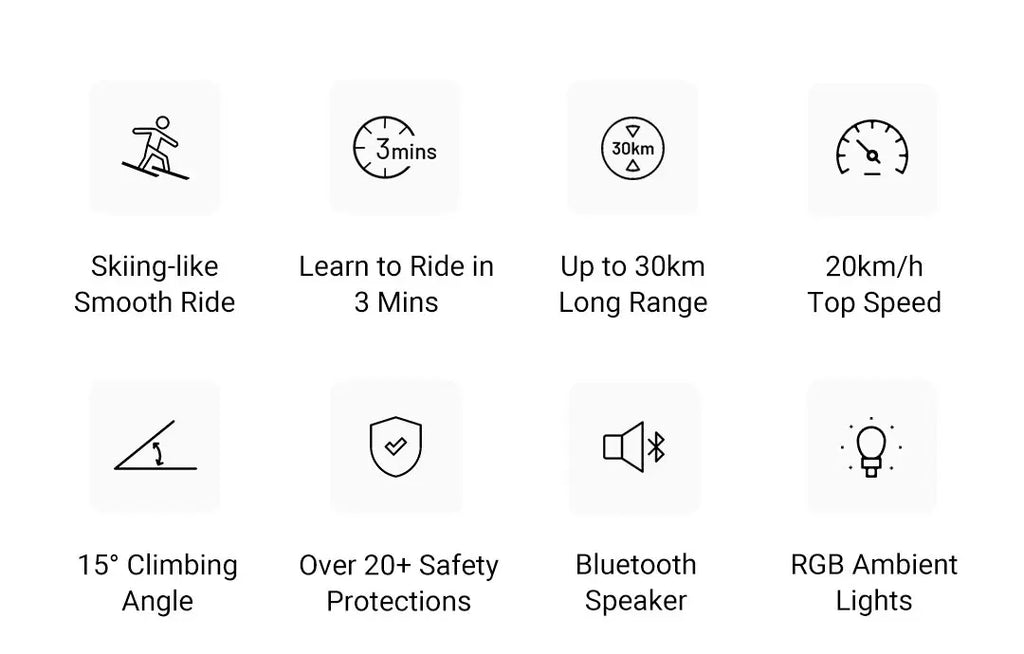 Original INMOTION E20 Electric Unicycle Motor 900W Battery 54.6V Top Speed 20km/h Range 30km Bluetooth Speaker 14inch EUC Wheel