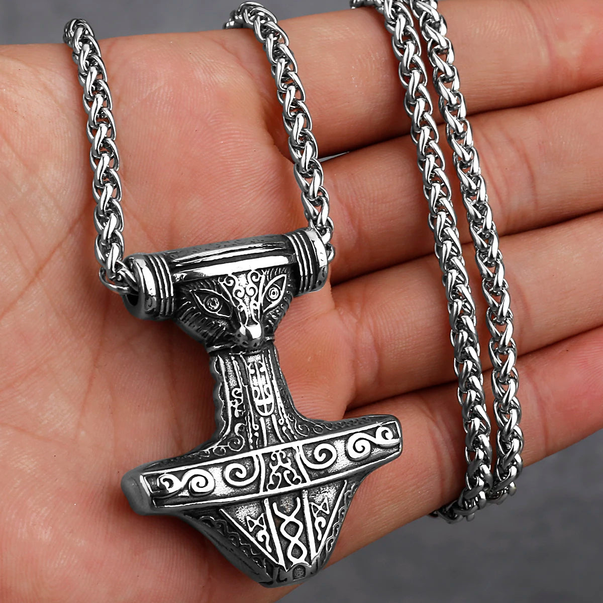 Original Viking Stainless Steel Thor Hammer Multiple Styles Domineering Unisex Necklace Pendant Boyfriend Gift Wholesale