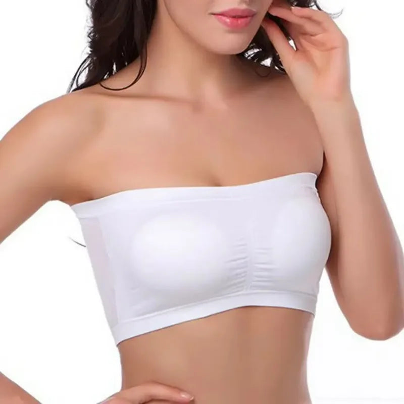 Breathable Strapless Bandeau Bra Underwear Without Pad Sleep Underwear Sports Bra Women Sexy Lingerie Lace Seamless Tube Top