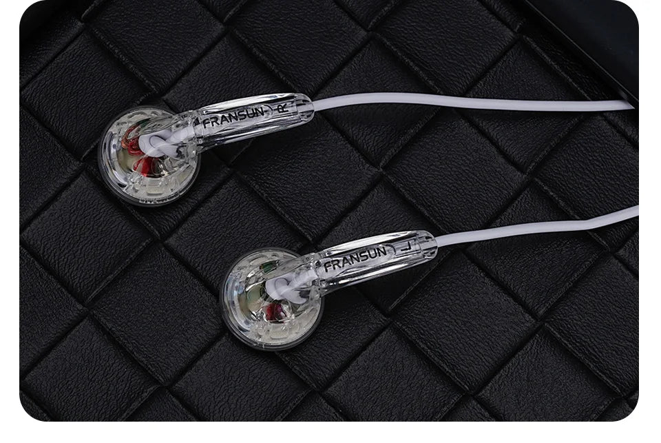 Fransun 1st Gen Flat-Head Earphones 15.4mm Dynamic Driver Earbuds 15.4mm Dynamic HiFi Sound Tears-of-Regret Headphones With Mic