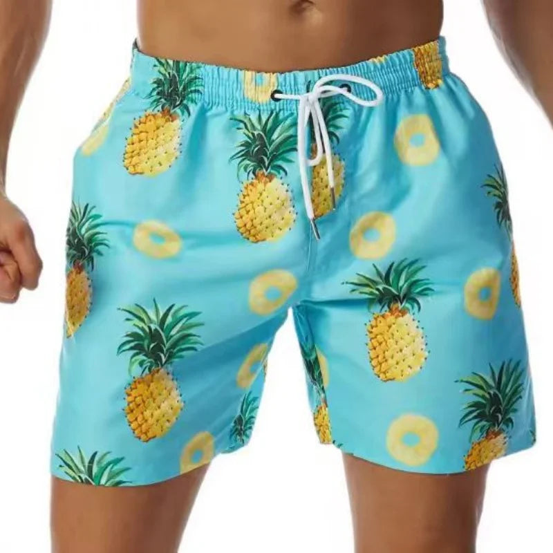 Men 3D Graffiti Print Sport Quick-dry Waterproof Harajuku Surf Trend Loose Casual Vacation Parent-child Beach Short Pants Summer
