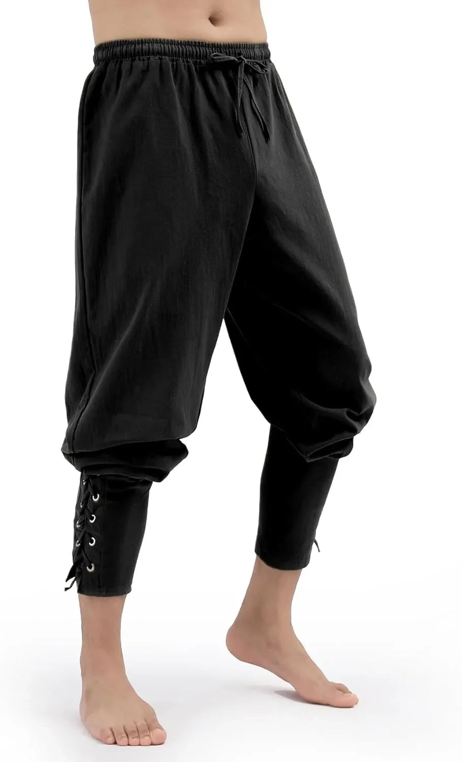 Men's Spring Summer Vintage Men's Medieval Viking Cotton Linen Trousers Halloween Fashion Vintage Men's Bottoms