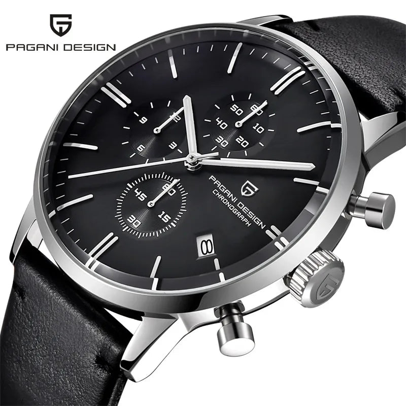 2025 New PAGANI DESIGN Business Men's Quartz Watch 46mm Brand Stainless Steel Waterproof Automatic Chronometer Relogo Masculino