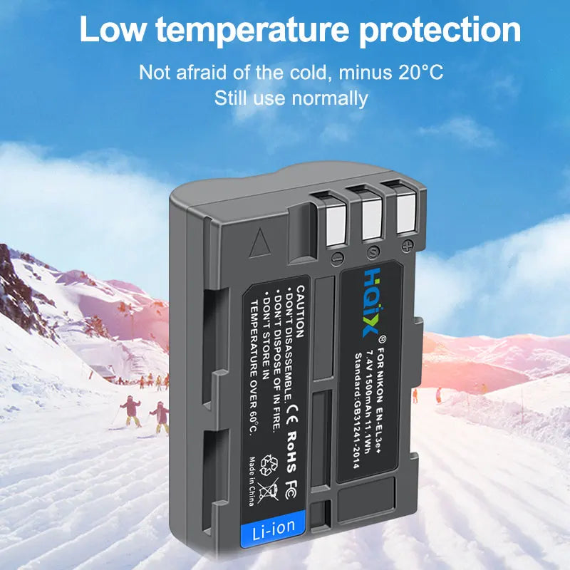 HQIX for Nikon D50 D70 D70S D80 D90 D100 D200 D300 D300S D700 Camera EN-EL3E Charger Battery