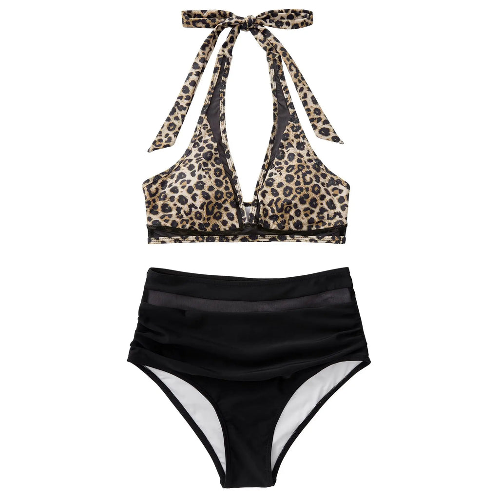 High Waist Bikini Set Sexy Push Up Swimsuit Women Black Beachwear Tummy Control Swimwear Adjustable Bathing Suit Bikinis 2024