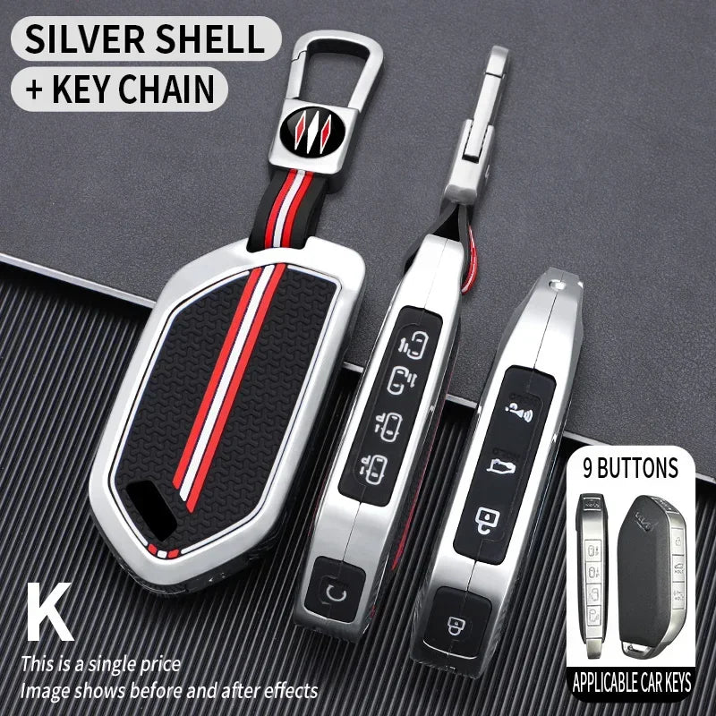 5/6/8/9 Buttons Zinc Alloy Car Key Case Cover For Kia EV9 Picanto Sorento MQ4 Carnival KA4 Morning K5 Carens 2024 RemoteKeychain