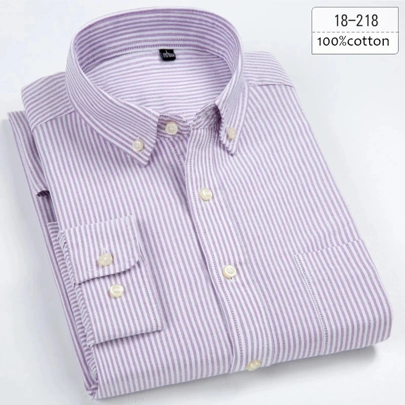 New in shirt plus size 8xL long-sleeve 100%cotton shirts for men slim fit formal plain shirt soft white black office clothes