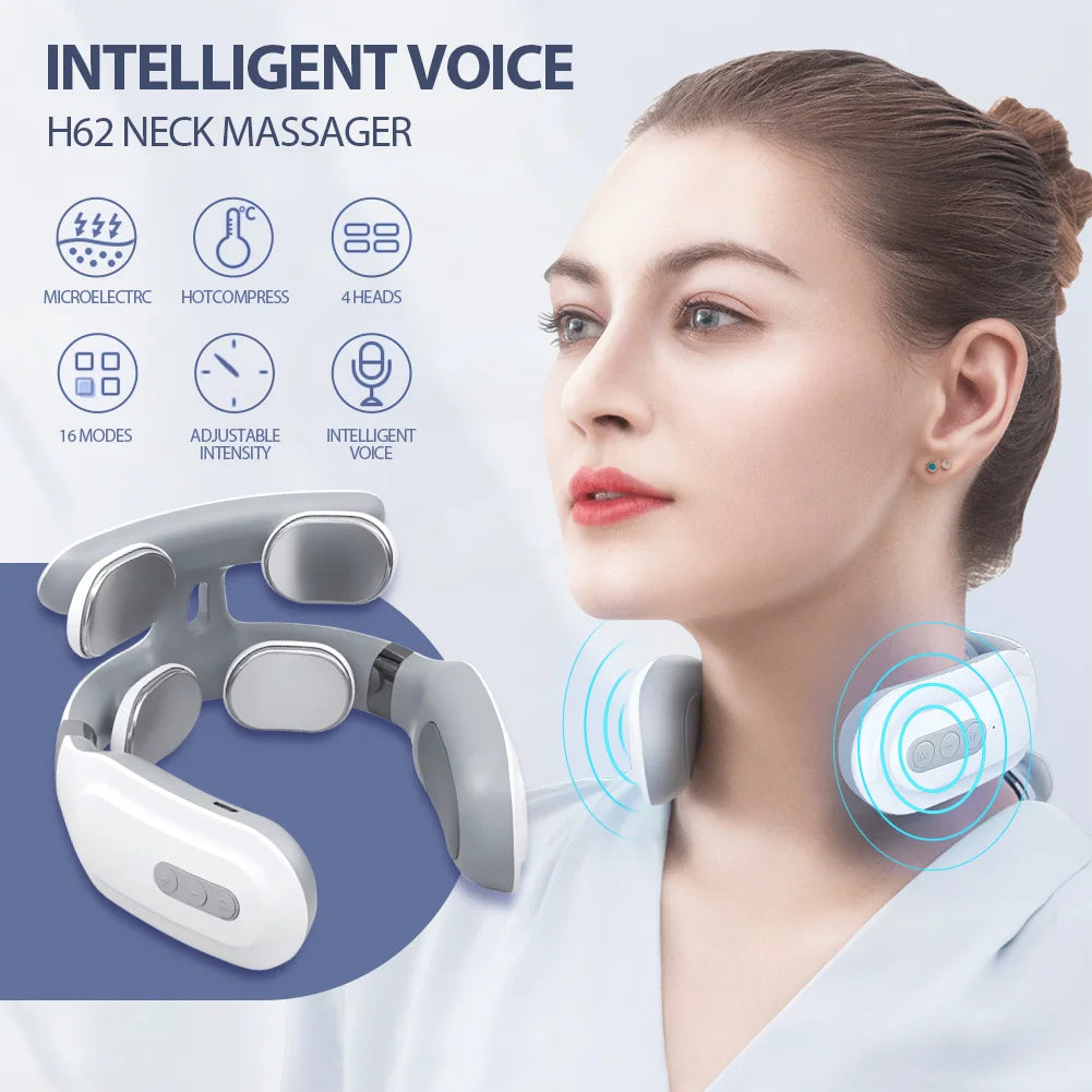 TENS Pulse Back Neck Massage 4 Models Electric Smart Shoulder Cervical Massager Muscle Beating Health Care Tool