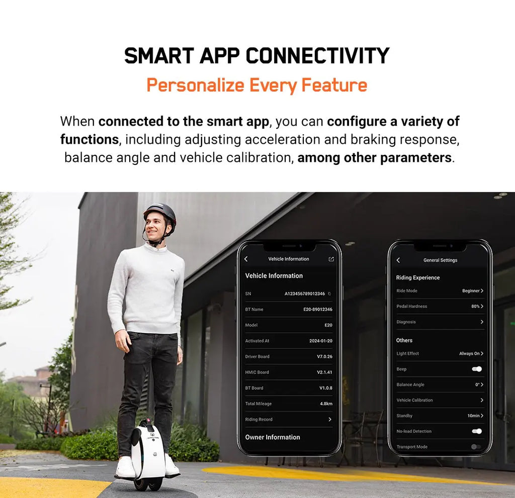 Original INMOTION E20 Electric Unicycle Motor 900W Battery 54.6V Top Speed 20km/h Range 30km Bluetooth Speaker 14inch EUC Wheel