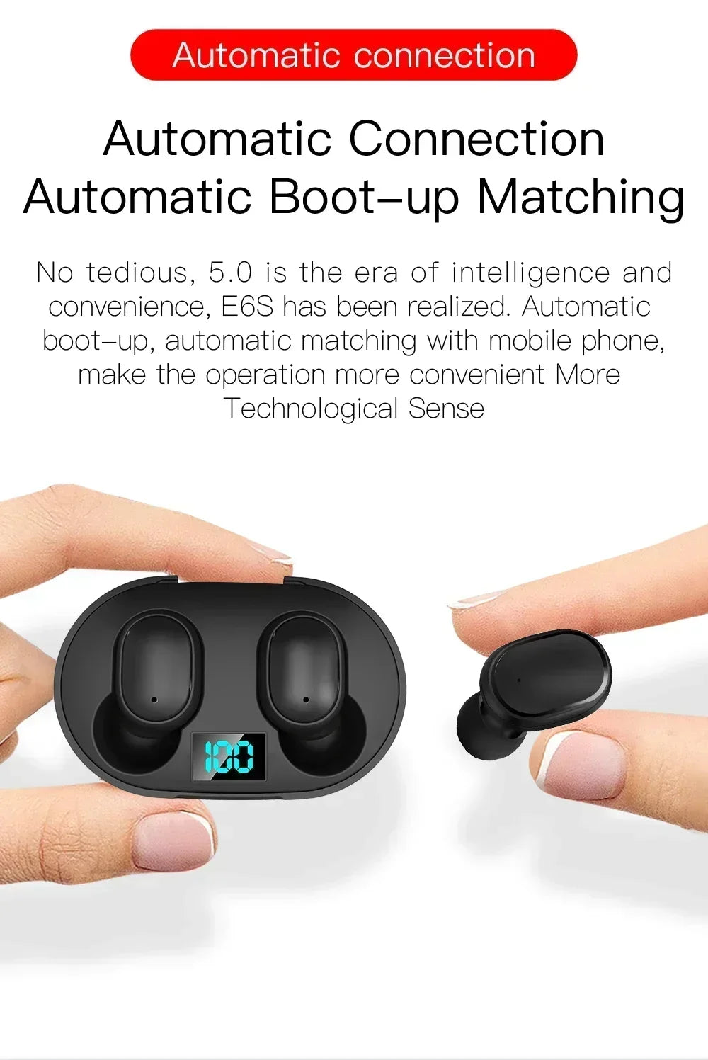 E6S Draadlose Bluetooth-oorfone TWS Bluetooth-koptelefoon Draadlose oordopjes Geraasdempende oorfone met mikrofoonhoofstukke