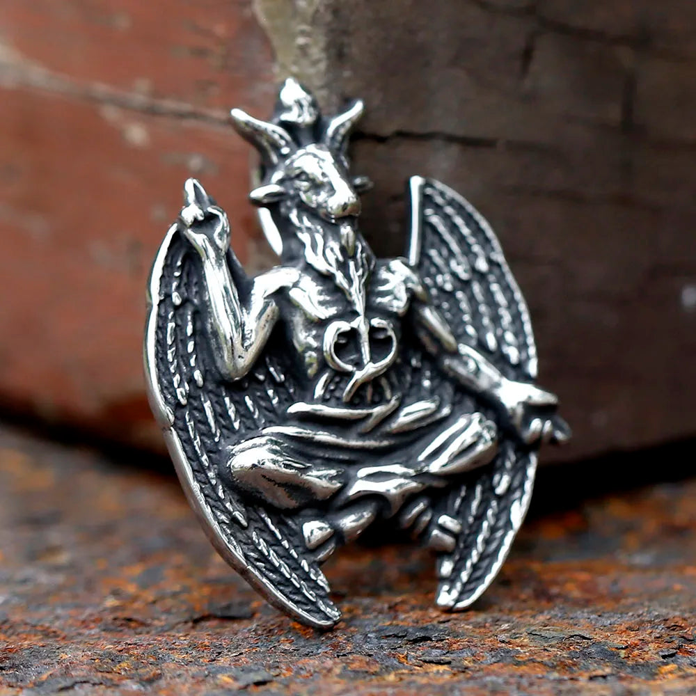 NEW Darkly Men's 316L Stainless-Steel Gothic Satan Goat Lucifer Pendant Necklace Animal Punk Jewelry For Boyfriend Gift