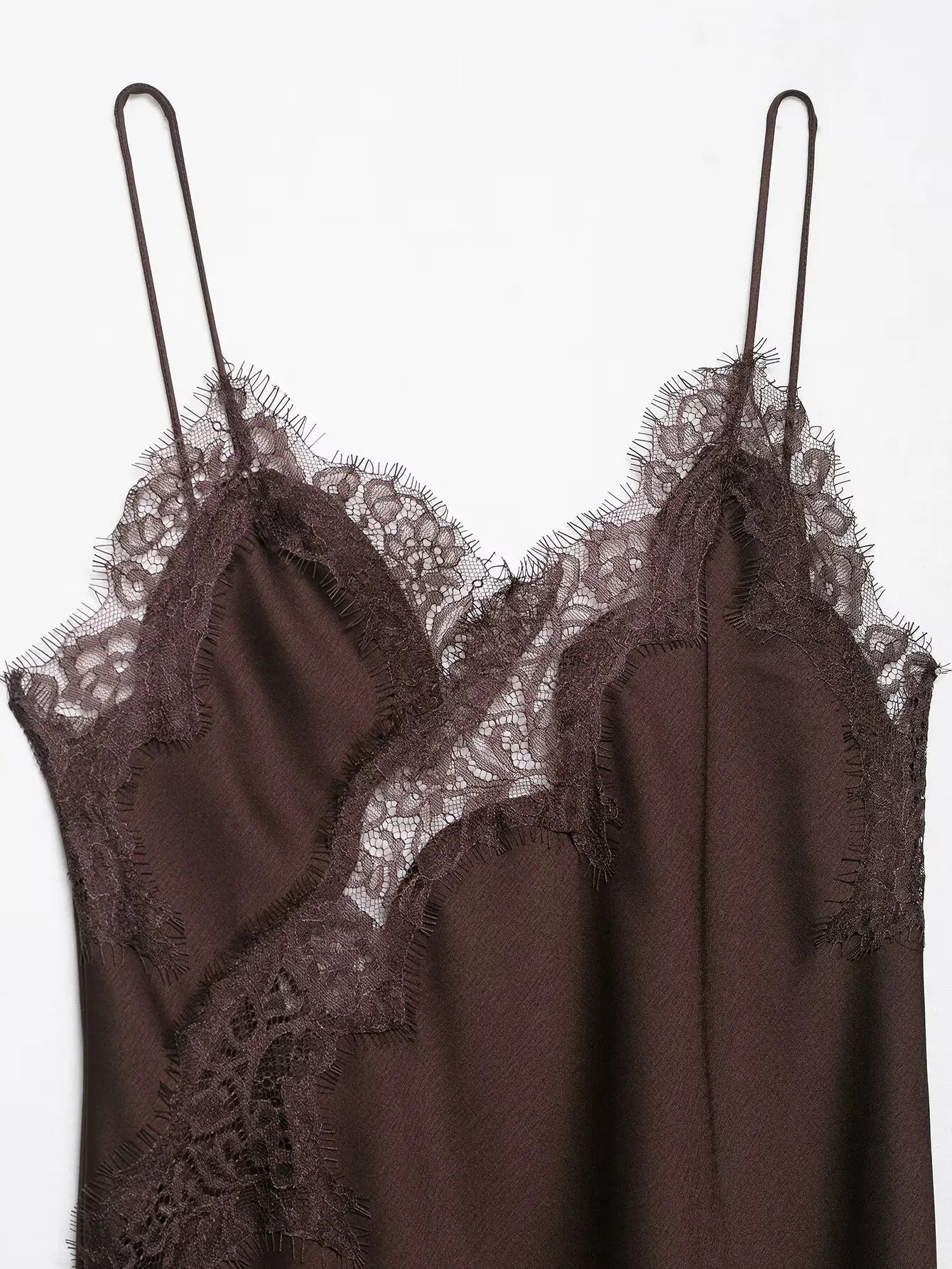 TFMLN Damen sexy Spitzen-Spleiß-Kleider Sommer einfarbig ärmelloses asymmetrisches Kleid rückenfrei schmal Damen Party Sling Minikleid