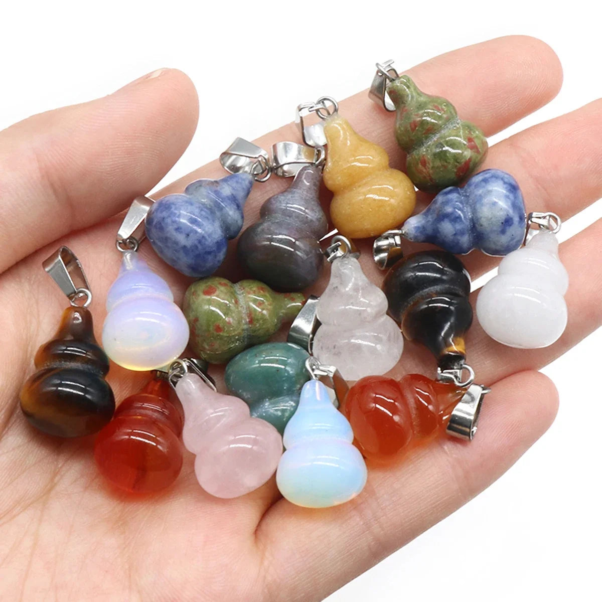 12pcs Natural Stone Pendant Mix Colors Women Natural Jewelry Charms fit DIY Necklace Making Wholesale Multiple Shapes