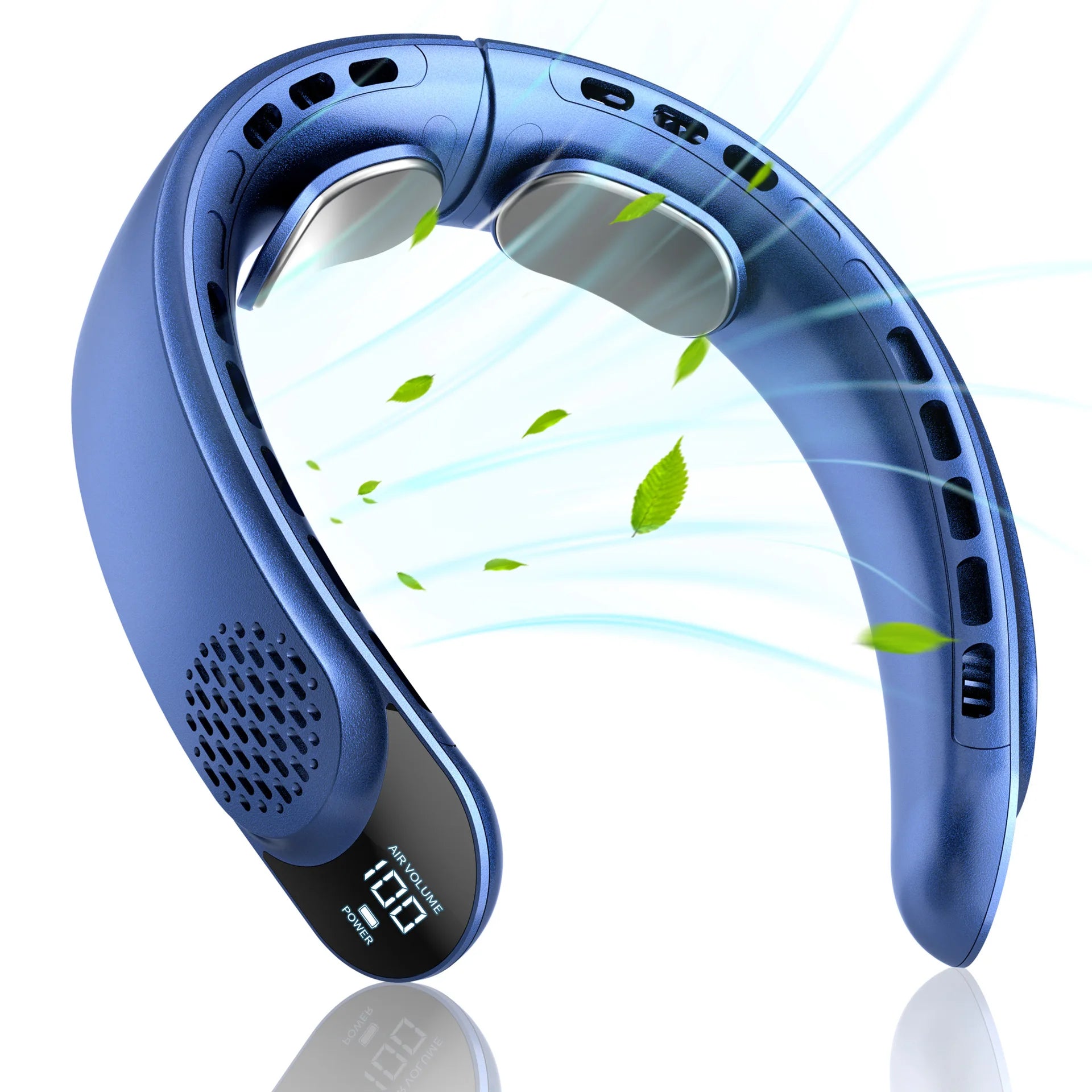 Neck Fan 360° Cooling Bladeless USB Rechargeable 4000mAh Portable Hanging Fan LED Display 3 Speed Quiet Personal Wearable Fan