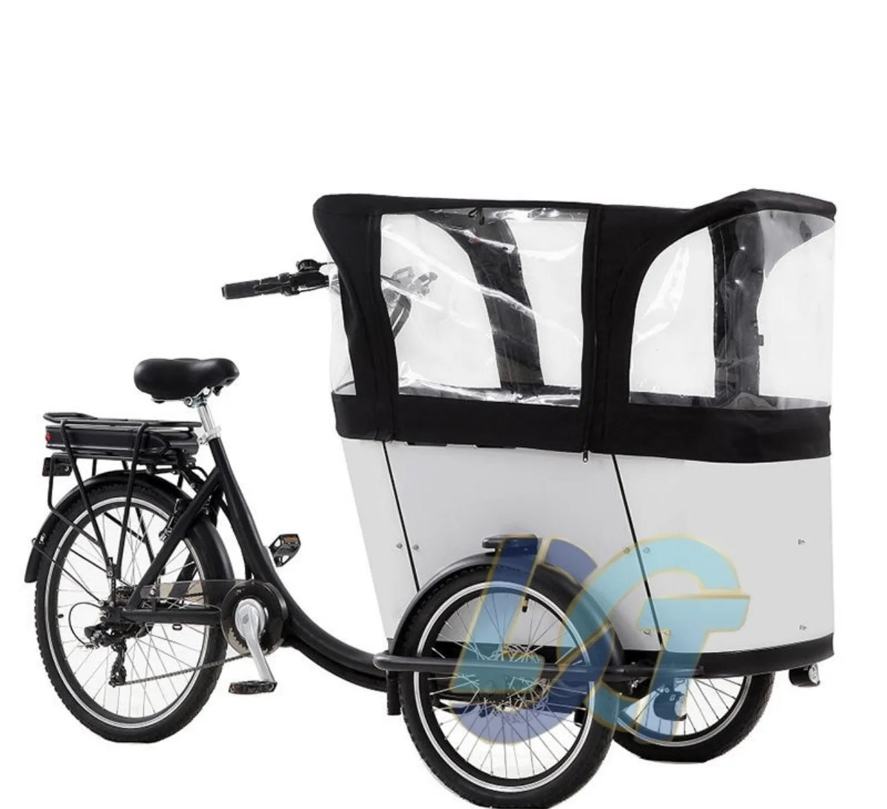Elektriese vragfiets vragfiets word gebruik vir familie 3-wiel fiets om kinders te dra