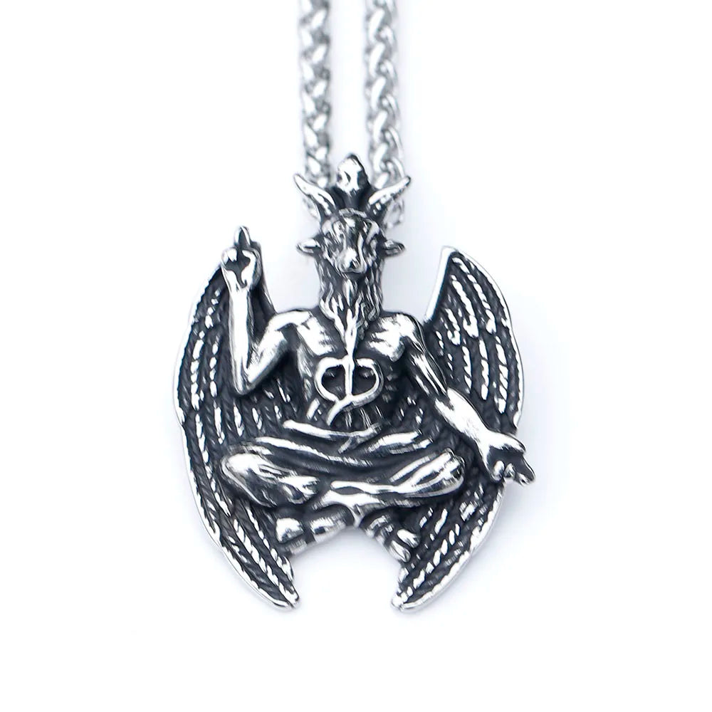 NEW Darkly Men's 316L Stainless-Steel Gothic Satan Goat Lucifer Pendant Necklace Animal Punk Jewelry For Boyfriend Gift