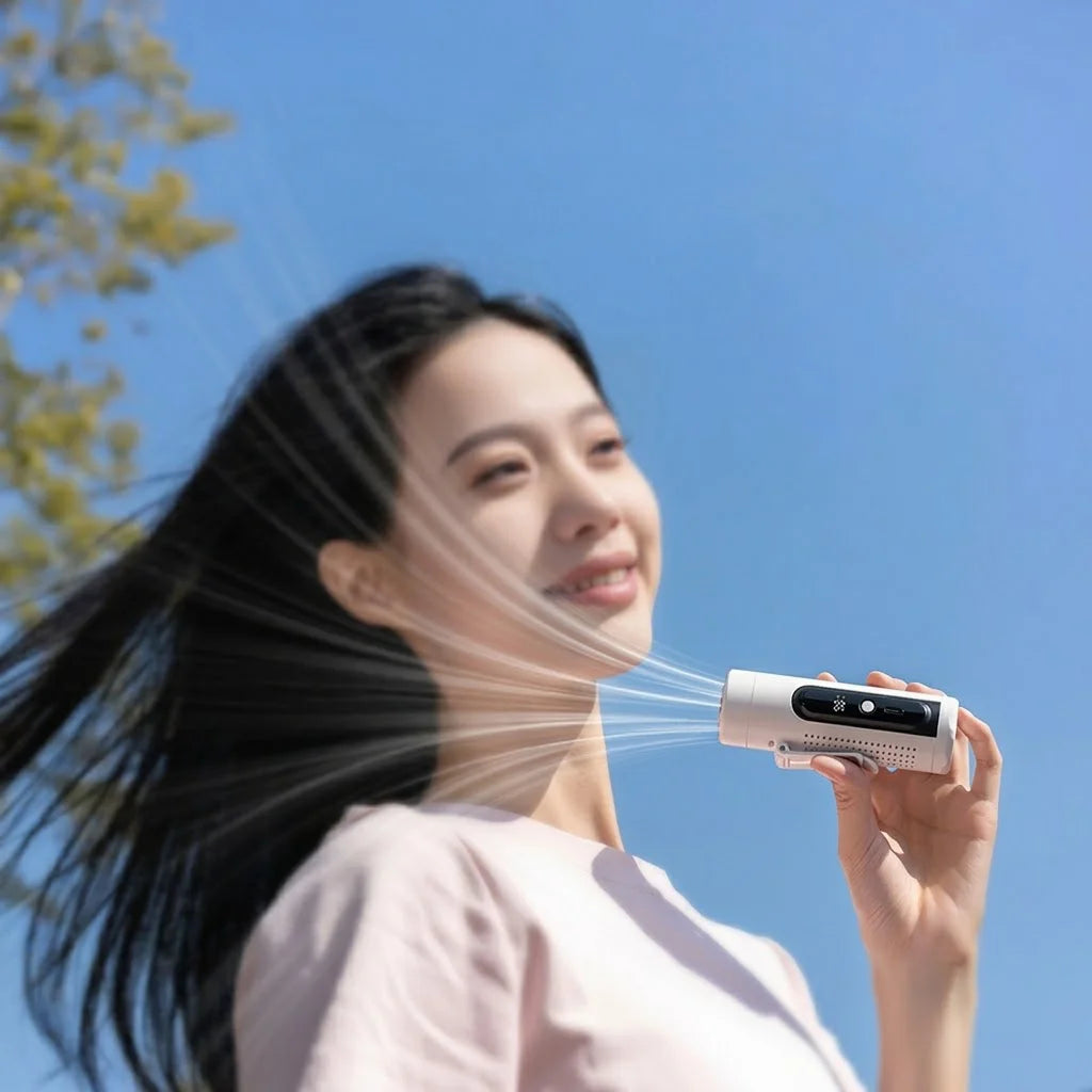 2026 New Semiconductor ICE Cooling Turbo Fan 3-in-1 Portable USB Handheld Neck Waist Fan LED Display 3000mAh Brushless Mini Fan