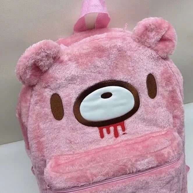 Gloomyed Violented Bear Backpack Cute Cartoon Japanese Large Capacity Backpack For Girls And Students Schoolbag Casual Daily Use