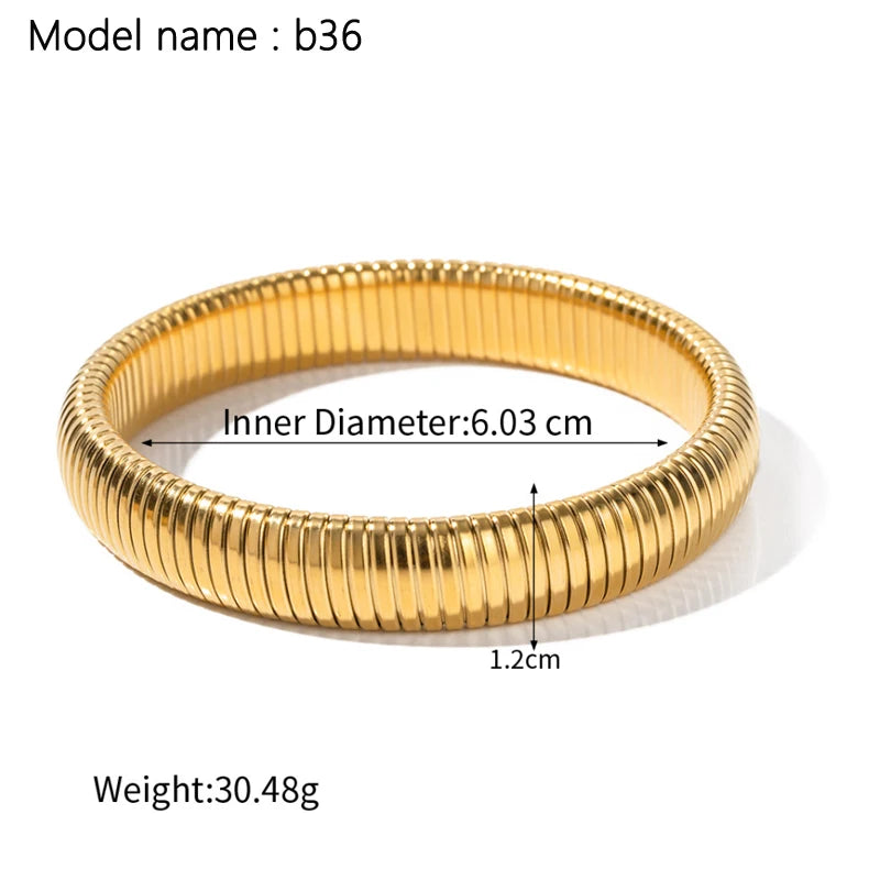 2026 Classic Snake Chain Bracelets Women Trend Gold Plated Stainless Steel Cuban Chain Bracelet Trendy Female Gifts Jewelry