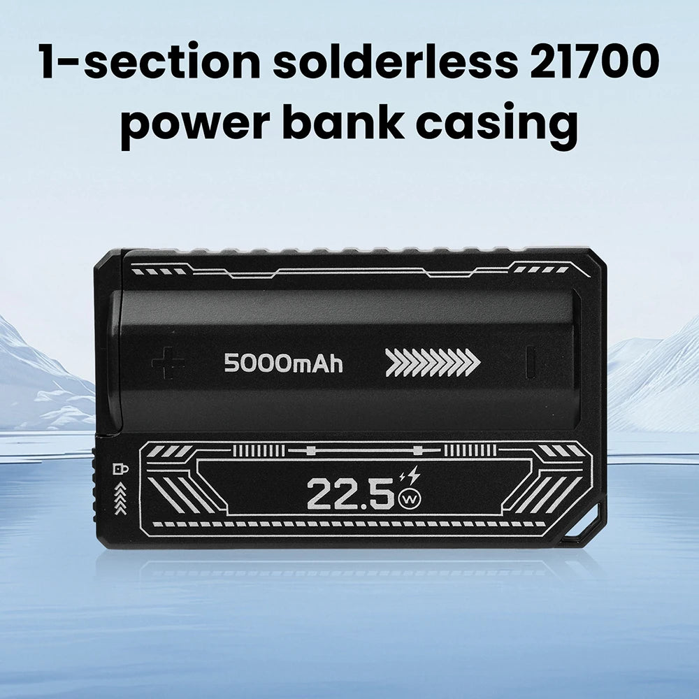 21700 Battery Holder Power Bank Case PD 20W Fast Charging Built-in Cable Detachable Power Bank DIY Battery Case