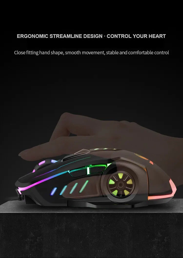 USB Wired Gaming Mouse Mechanical Mice USB Luminous Light Mouse Adjustable Optical Gamer Mouse for PC Computer Game