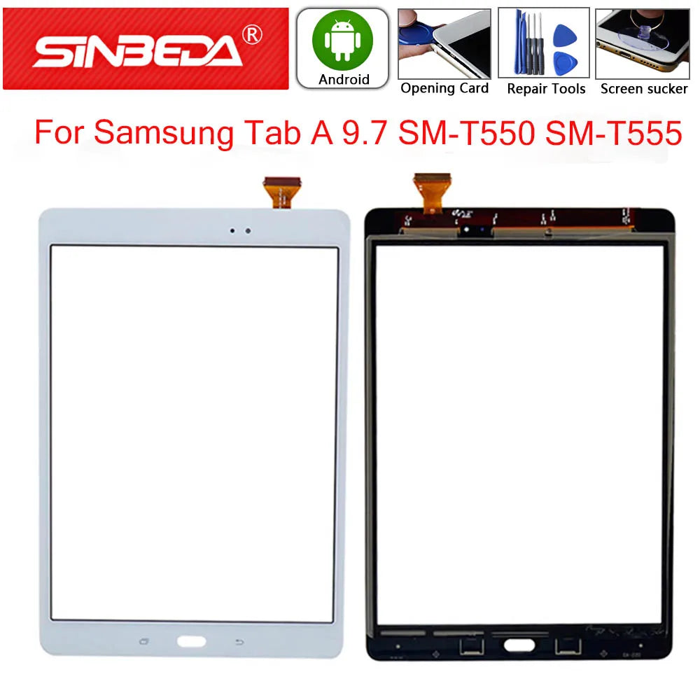 AAAAA+++++ Touch For Samsung Galaxy Tab A 9.7 SM-T550 SM-T555 Touch Screen Glass Lens With Tools