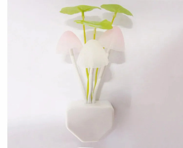 HOMEFISH Novelty Mushroom Fungus Night Light EU & US Plug Light Sensor 220V 3 LED Colorful Mushroom Lamp Led Night Lights
