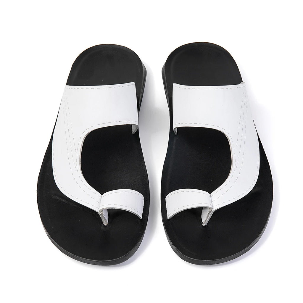Sommersandalen Hochwertige Leder Herren Zehenfreie Hausschuhe Herrenschuhe Slipper Freizeitschuhe Outdoor Herren Slides Bequeme Strandsandalen