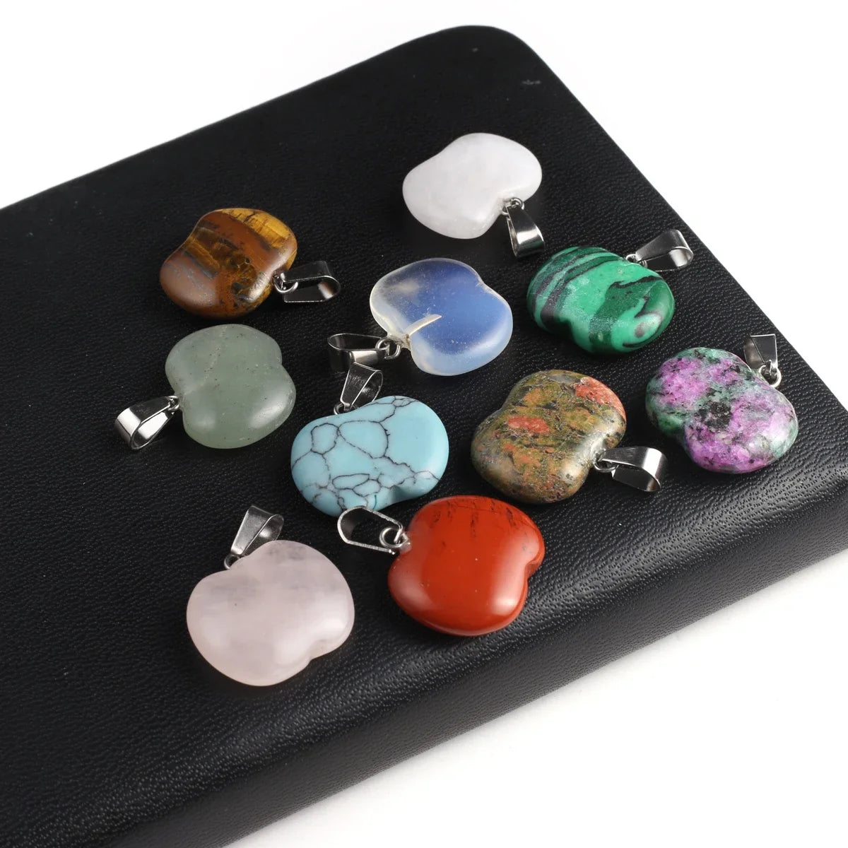 12pcs Natural Stone Pendant Mix Colors Women Natural Jewelry Charms fit DIY Necklace Making Wholesale Multiple Shapes