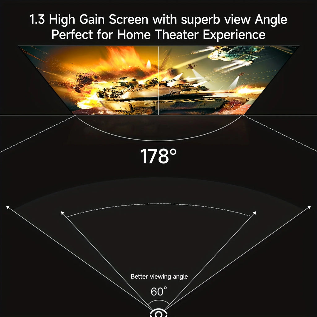 Portable Projector Screen 16:9 Foldable Projection Screens Home Cinema House Indoor Outdoor Theater 4K HD 1080P Anti Light Flat