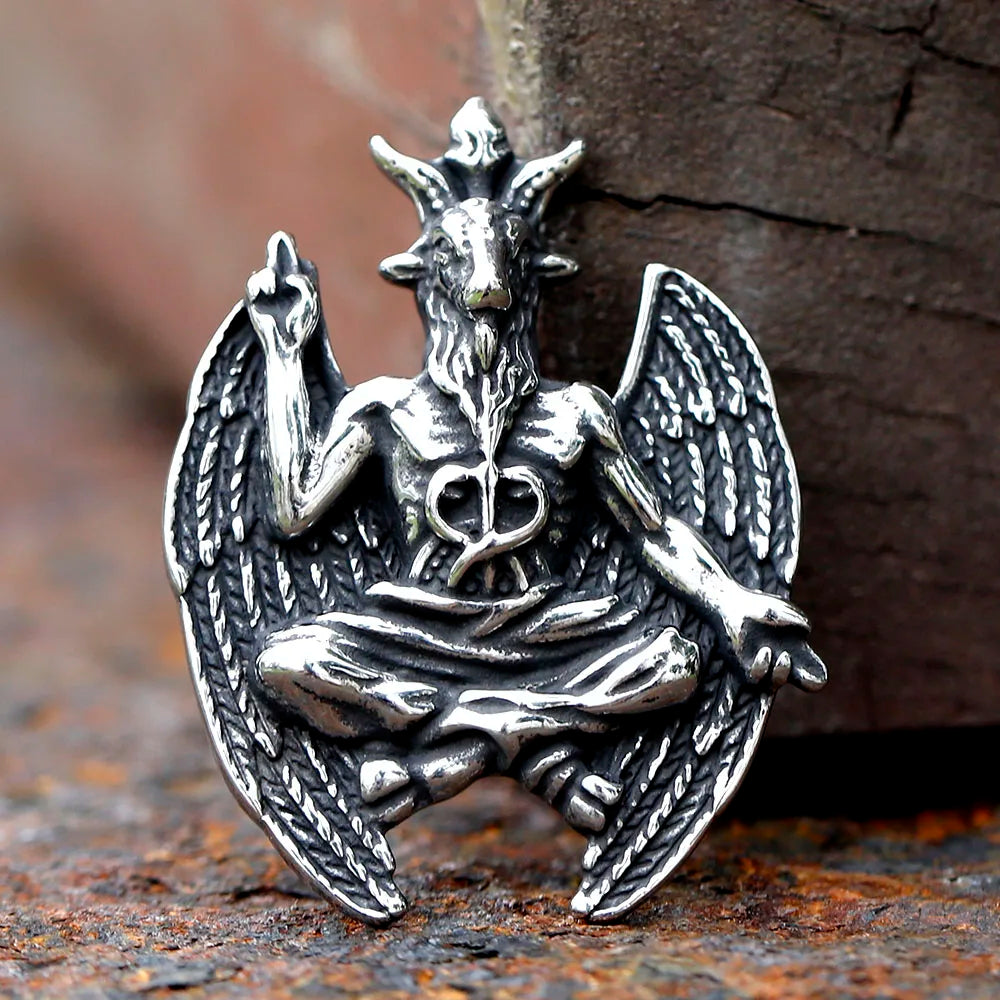 NEW Darkly Men's 316L Stainless-Steel Gothic Satan Goat Lucifer Pendant Necklace Animal Punk Jewelry For Boyfriend Gift