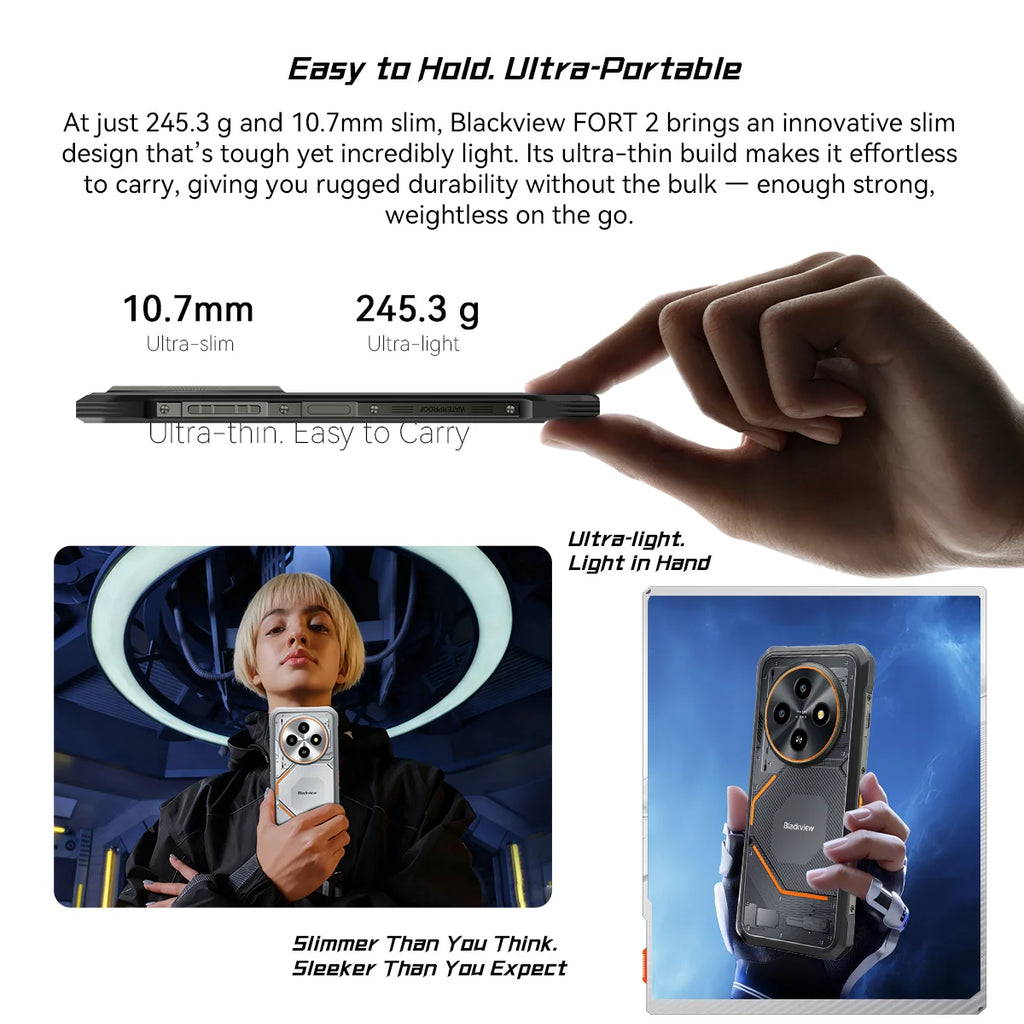 OSCAl Blackview FORT 2 Smartphone, 6.56" HD+ IPS Display,MediaTek Helio G81 Processor,5000mAh Battery,Rugged Mobile Phone