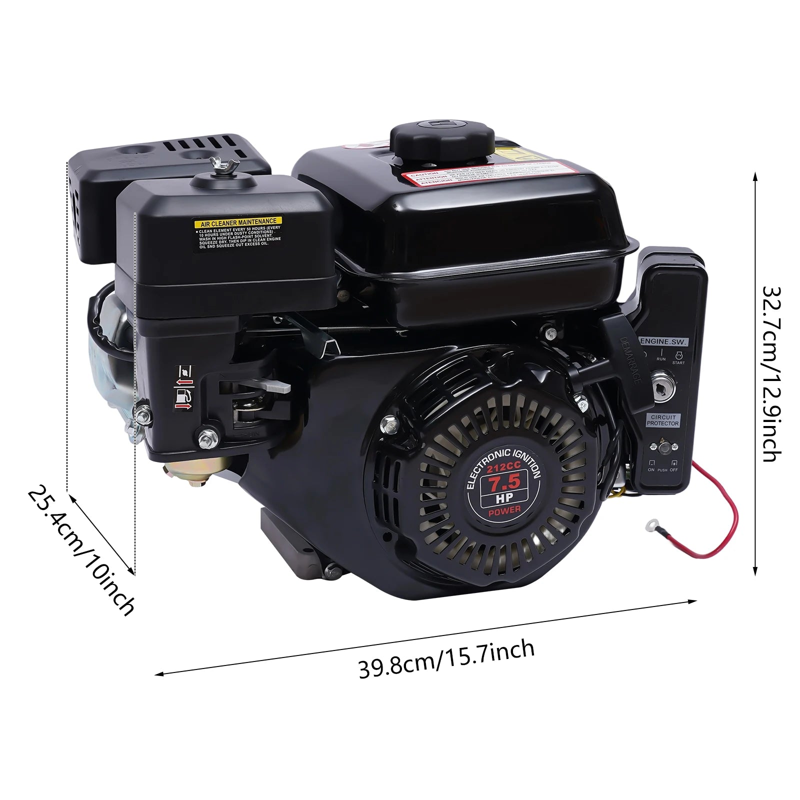 4 Strokes 212cc 7.5HP Gas Engine with Electric Start Upgrade Version For Go Kart Pressure Washers Log Splitters