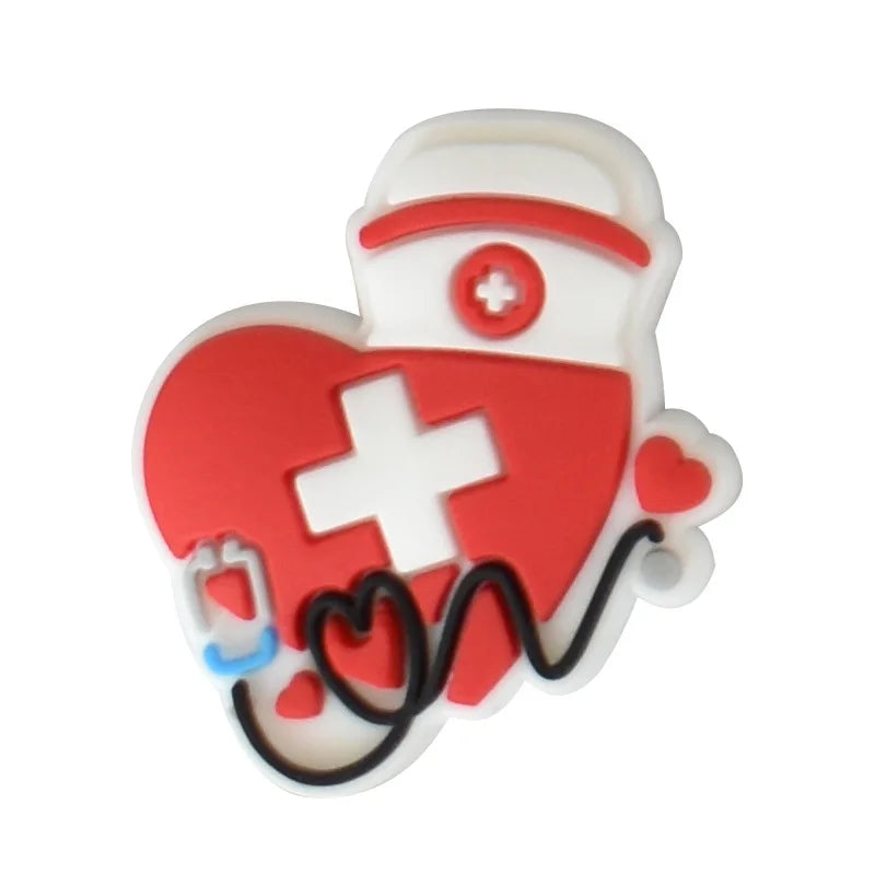 Doctors Nurses Medical Shoe Charms for Crocs Accessories Charms Clogs Bubble Slides Sandals PVC Shoe Decorations Party Gifts