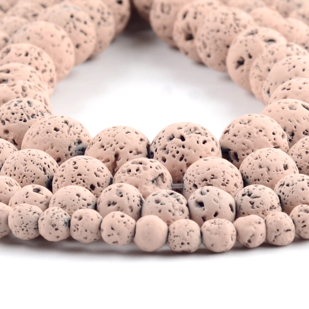 Natural Stone Beads Mix Volcanic Rock Lava Rubber For Jewelry Making Round Loose Beads Diy Accessories Bracelet 4-10mm 15inch