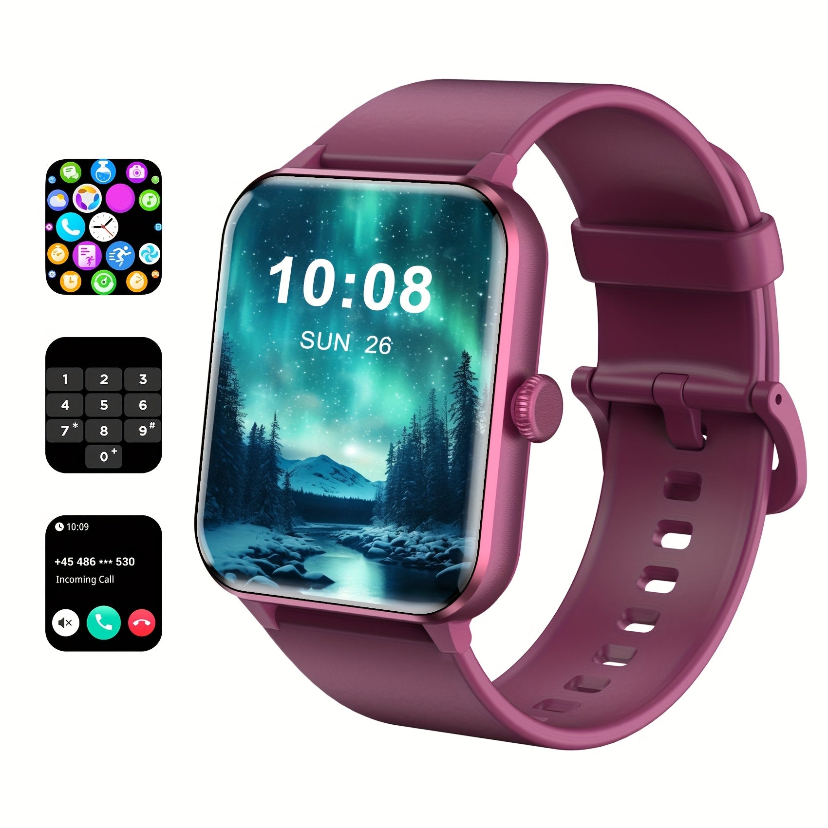 Smart Watch(Answer/Make Call), 1.85" Smart Watches for Men Women Voice Assistant, Push Message, 100+ Sport Modes, Fitness Activity Tracker, Weather, Stopwatch, Timer, Pedometer, Smartphone Watch, The Perfect Gift for Men And