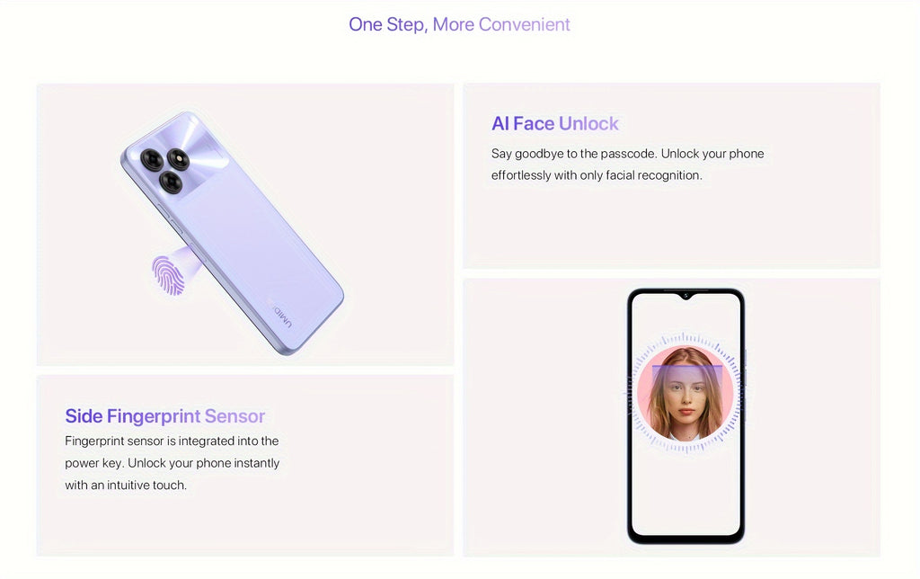 UMIDIGI Entsperrtes Handy, G5 Unisoc T606, 8GB +128GB Android 13 Smartphone Entsperrt Mit 6.6" Vollbild, 50MP+2MP+8MP AI Dreifachkamera, 5000mAh Akku Schnellladung Mobiltelefone