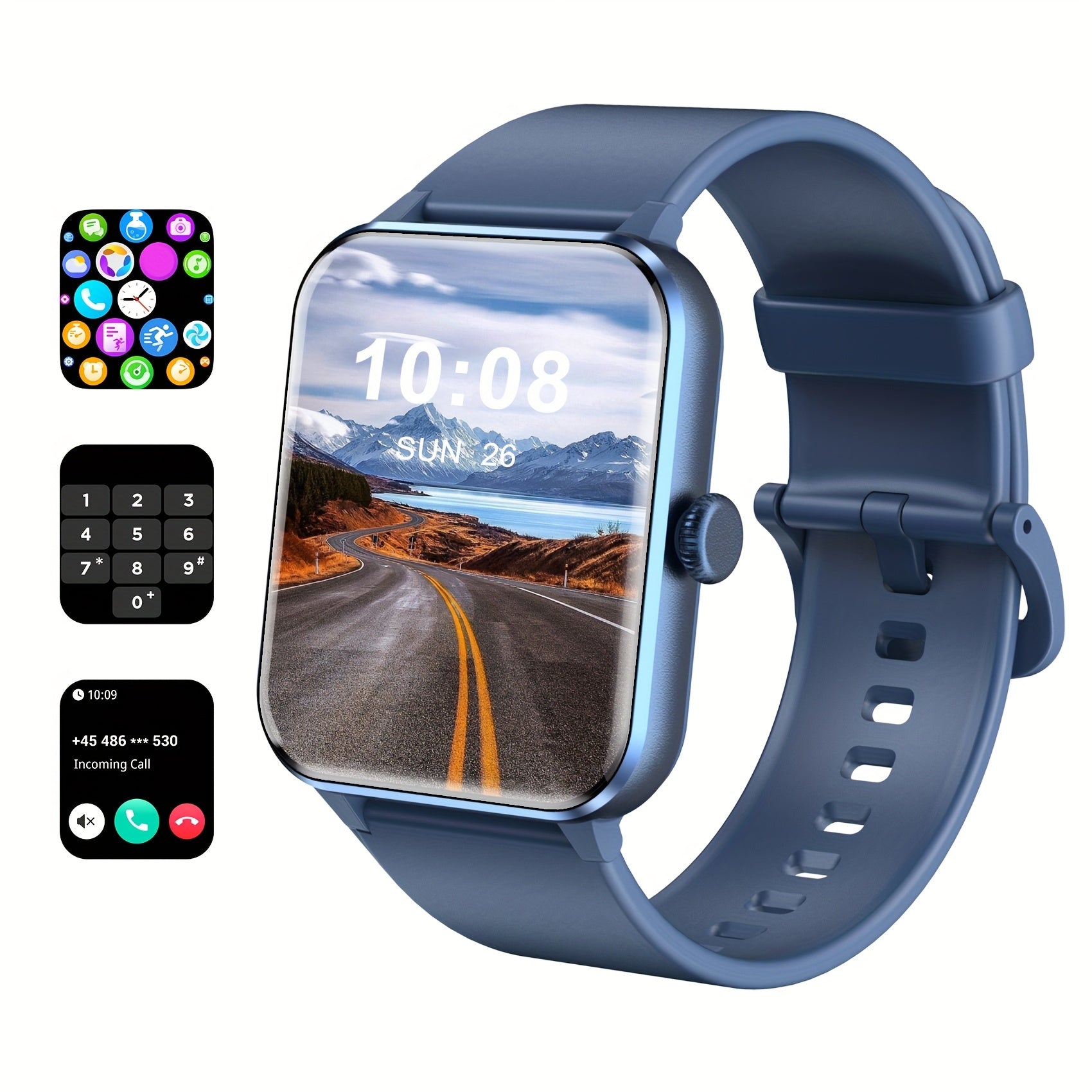 Smart Watch(Answer/Make Call), 1.85" Smart Watches for Men Women Voice Assistant, Push Message, 100+ Sport Modes, Fitness Activity Tracker, Weather, Stopwatch, Timer, Pedometer, Smartphone Watch, The Perfect Gift for Men And
