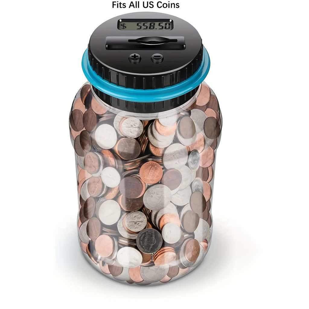 Piggy Bank, Counting Coin Bank, Digital Piggy Bank For Boys Kids, Money Saving Jar, Best Gift For Child, Designed For All US Coins Halloween/Thanksgiving Day/Christmas gift easter gift
