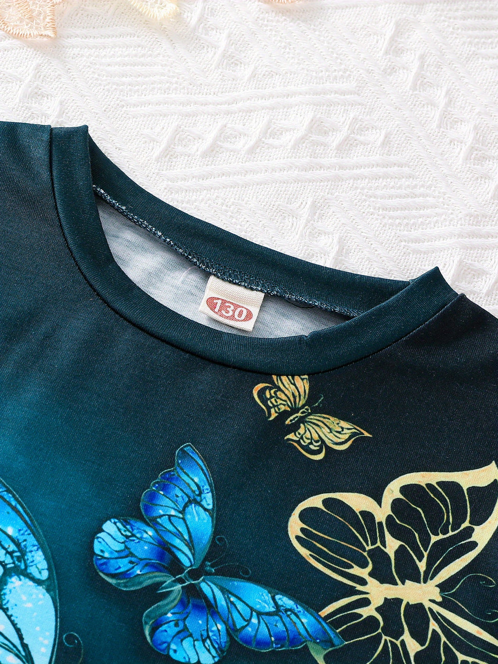 Teen Girls Butterfly Graphic T-Shirts - Soft Slight Stretch Polyester Crew Neck Short Sleeve Casual Tees for Summer - Machine Washable, No Dry Clean, Regular Fit, No Chest Pad, Conventional Contour