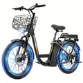 750W Electric Scooter with Seat, 500Wh 10400AH Lithium Battery, 30Miles Range & 20MPH Top Speed Adults E Scooter for Commuting, 20 X 3 Off-Road Tires, Adjustable Electric Scooter with Basket, Front Shock Absorber, Dual Dics B