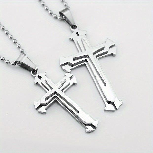 Metal Cross Necklace Simple Cross Pendant With Chain Necklace