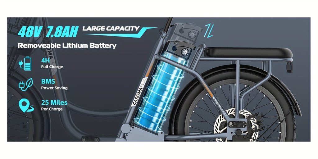[Electric Scooter, 500W] 500W Electric Scooter, 48V Removable Lithium Battery, Max Range 25 Miles, 20MPH with Seat, with Basket, with Rear Seat, Rear Seat Max Load 110lbs, Shock Absorption, Christmas and New Year Birthday Gif