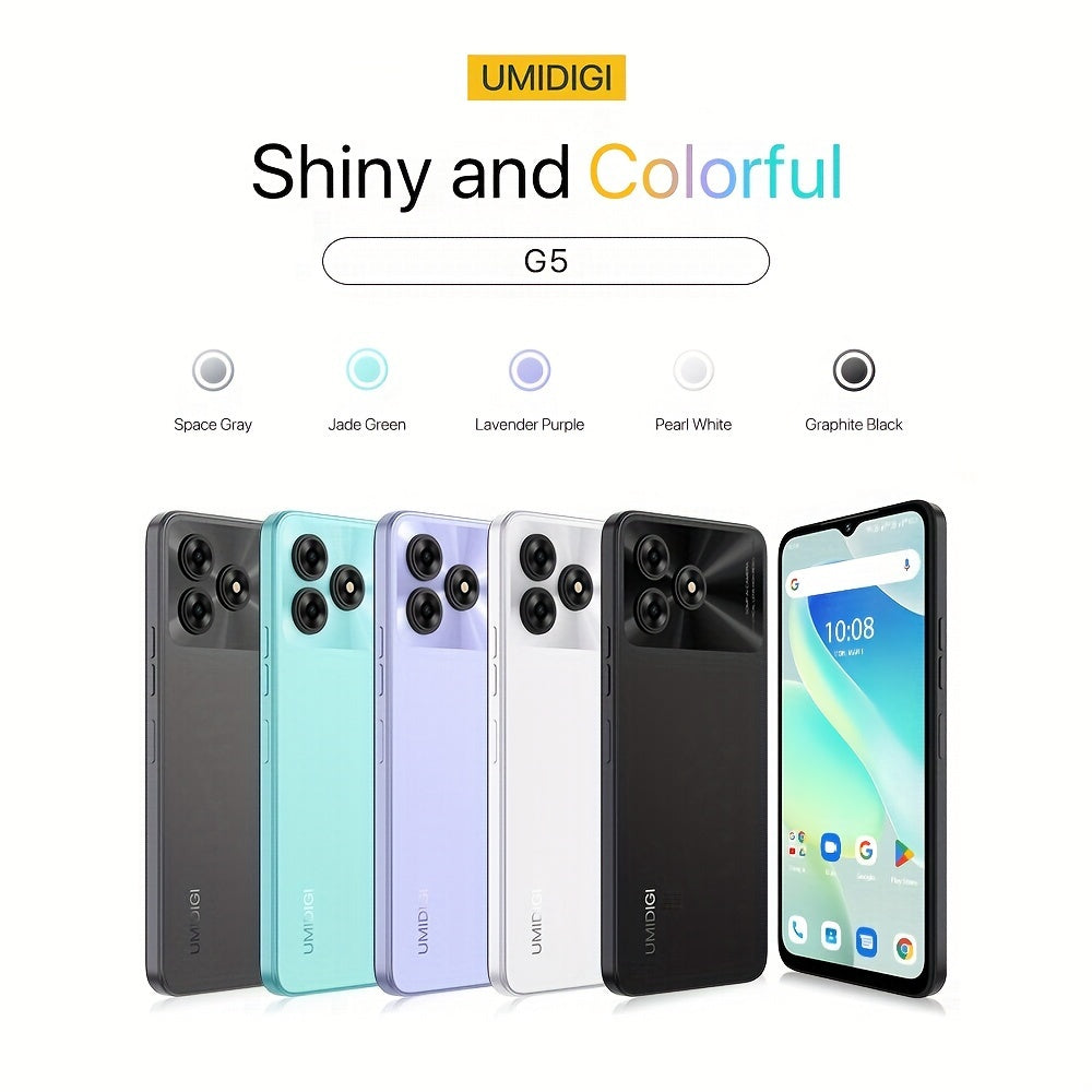 UMIDIGI Entsperrtes Handy, G5 Unisoc T606, 8GB +128GB Android 13 Smartphone Entsperrt Mit 6.6" Vollbild, 50MP+2MP+8MP AI Dreifachkamera, 5000mAh Akku Schnellladung Mobiltelefone