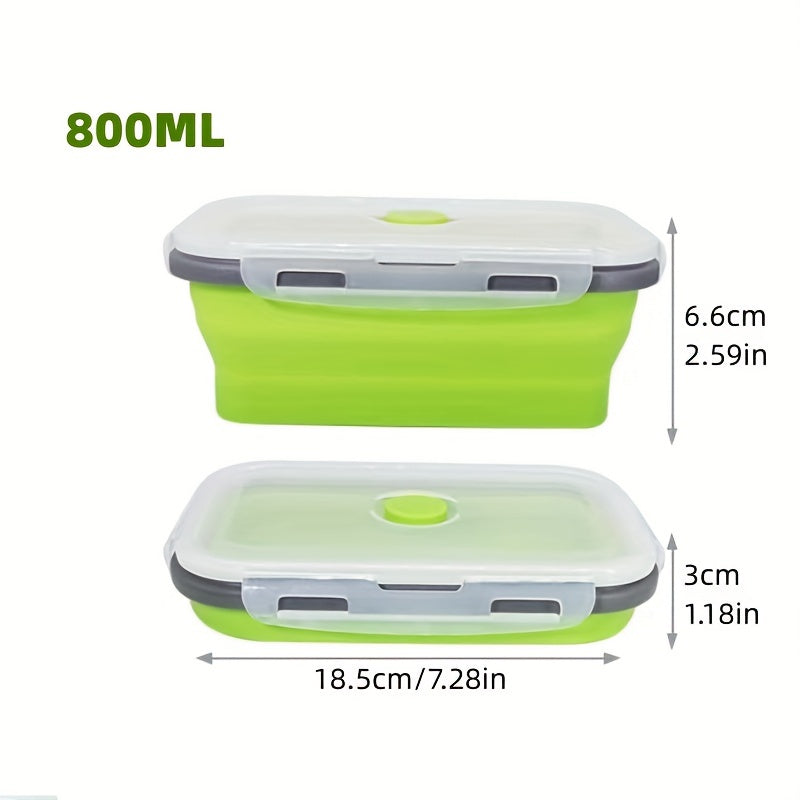 Collapsible Silicone Food Storage Containers - Microwave, Freezer & Dishwasher Safe Lunch Box with Stackable Meal Prep Containers Suitable for Leftovers, -the- Meals