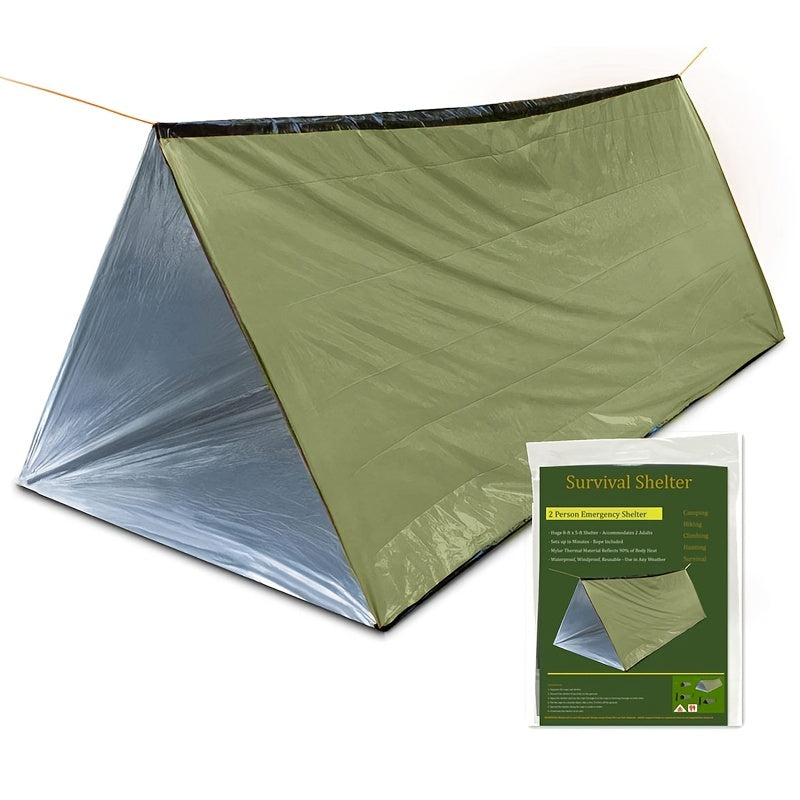 [Emergency Camping Tent] Windproof & Tear-Resistant Emergency Camping Tent - Lightweight Shelter, All-Season Portable Tent with Ground Sheet, for Camping, Hiking, Backpacking, RV, Car Emergencies - Fits 2 People, Hiking Gear,